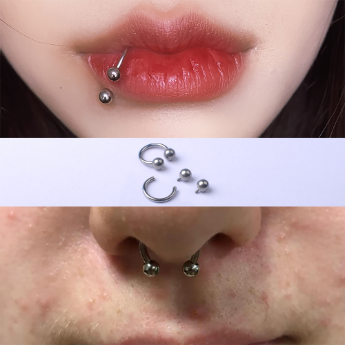 Body Piercing Jewelry Lip piercing Piercing Jewelry Titanium ASTM F136 Piercing Jewelry P005+P008