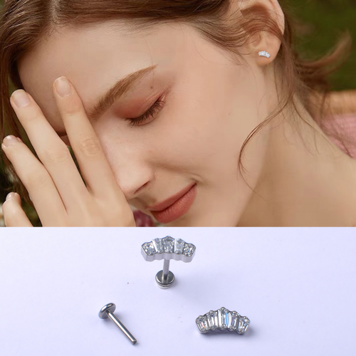 Piercing Jewelry Titanium ASTM F136 and AAAAA+ Zircon Ear Body Piercing Jewelry P001+P109
