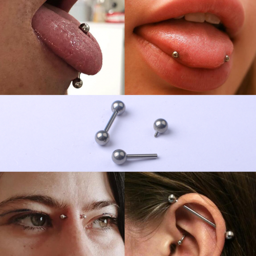 Body Piercing Jewelry Tongue Piercing Titanium ASTM F136 labret and ball Piercing Jewelry P003+P008